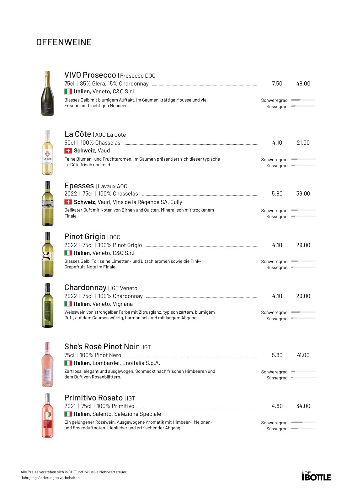Weinkarte Seite 2